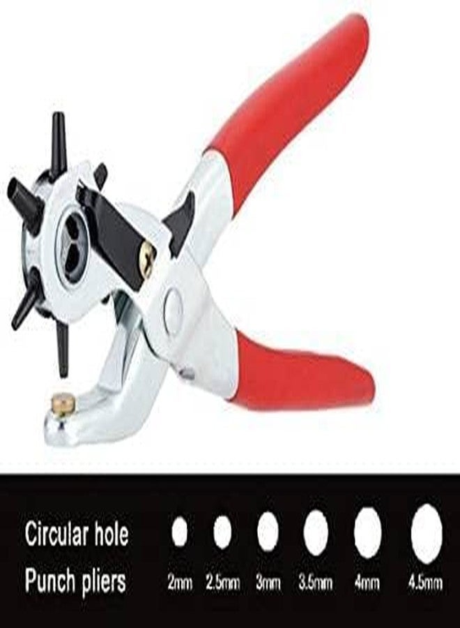 PUHBRHY Multipurpose revolving leather belt hole Punch Plier 6 size Hole Punch Hand Tool for belt, watchband, dog collars, (Leather Belt Hole) - Image 4